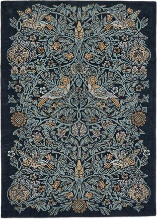 Morris & Co. Designer Teppich Bird Webbs Blue - handgetuftet, aus 100% reiner Schurwolle