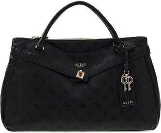 Guess Womens Satchel Bag Black Logo Polyurethane - Satchel-Bags
