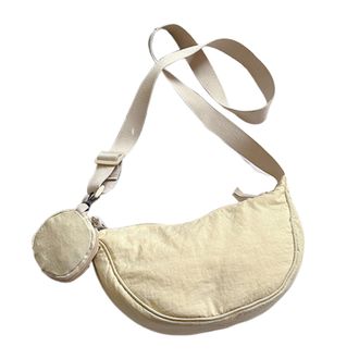 Generic Small Crescent Bag - Stylish Sling Shoulder | Casual Compact Storage Pack Nylon Purse Tote Lightweight Travel Work School Date Shopping Daily Accessor