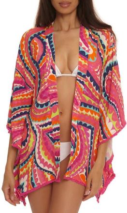 Trina Turk Aphrodite Open Front Cover-Up Tunic in Multi at Nordstrom