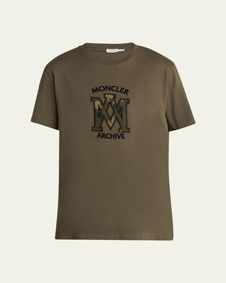 Tシャツ・カットソー MONCLER Men T-shirt Green K14018C0000389AB9 816 Moncler logo-appliqué Cotton T-shirt | Green | FARFETCH