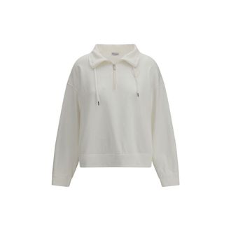 Brunello Cucinelli White Cotton Womens Sweatshirt