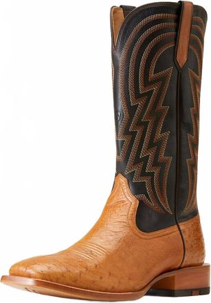 Ariat Mens Haywire Cowboy Boot In Tan Smooth Ostrich/ Black