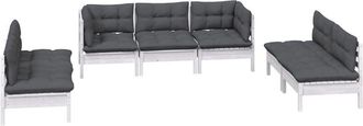 vidaXL Vidaxl - Muebles De Jard&iacute;n 7 Pzas Con Cojines Madera Maciza De Pino