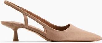 H&M Kitten-heeled Slingbacks in Dusty Beige at Nordstrom, Size 10