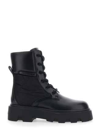 Moncler Black Leather Boots