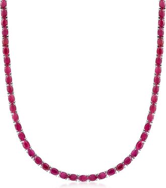 Ross-Simons Ruby Tennis Necklace in Sterling Silver