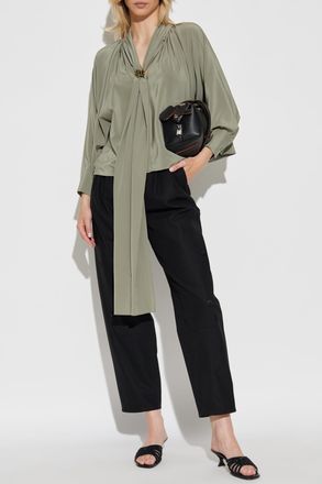 Max Mara Silk Shirt LEONIDA, Womens, Green