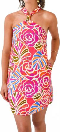 Sugarlips Nomi Floral Amory Halter Mini Dress In Pink Multi
