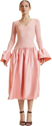 Cynthia Rowley Fiona Dress - Dames - Feestkleedjes - Roze - M - Wol - Kleedjes