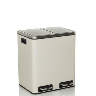 hjh OFFICE Cubo de basura de acero Beige