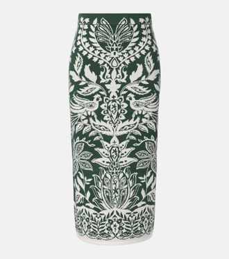 Farm Rio Gonna midi Miranda in maglia con intarsi