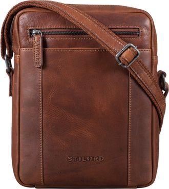 STILORD Fox Mens Bag Leather Vintage Messenger Bag in Genuine Leather Cross Body Cross Over Bag for Men Women, Colour:Porto - Cognac