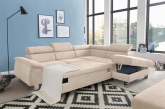 Cotta Ecksofa »Komaris L-Form, B: 249 cm« mit Kopfteilverstellung, optional Bettfunktion, Bettkasten & Licht