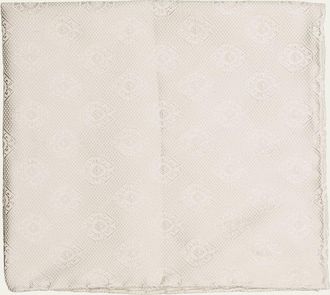 Brunello Cucinelli Mens Tonal Medallion Jacquard Silk Pocket Square