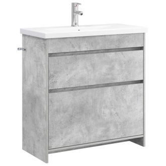 vidaXL Juego De Muebles De Ba&ntilde;o Gris Hormig&oacute;n 81 X 40 X 84,5 Cm Vidaxl