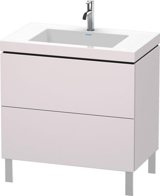 Duravit Lavabo Para Muebles Duravit L-cube C-bonded Con Base De Pie, 80x48 Cm, 2 Extra&iacute;bles, Sin Rebosadero, 1 Agujero Para Grifo, Color: Blanco Lila Seda Lac