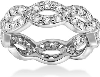 Pompeii3 1 cttw Diamond Infinity Eternity Wedding Anniversary Ring 14K White Gold