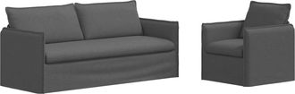 vidaXL Juego De Sof&aacute; 2 Uds. Gris Oscuro Tela Vidaxl