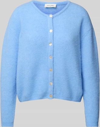 American Vintage American Vintage Strickjacke mit gerippten Abschl&uuml;ssen Modell VITOW in Hellblau, Gr&ouml;&szlig;e M