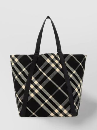 Burberry embroidered cotton blend tote bag