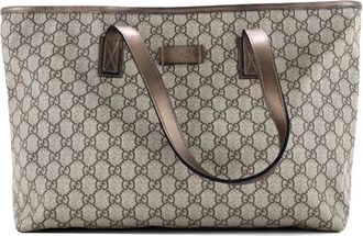 Gucci Plus GG Coated Canvas with Leather Large tote bag - Groen