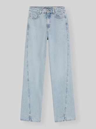Boss Orange by Hugo Boss BOSS Orange Wide Leg Jeans aus reiner Baumwolle mit Ziern&auml;hten Modell C_MARLENE SLIT HR in Hellblau, Gr&ouml;&szlig;e 26/32