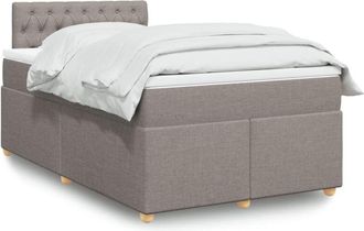 vidaXL Vidaxl - Cama Box Spring Con Colch&oacute;n Tela Gris Taupe 120x200 Cm