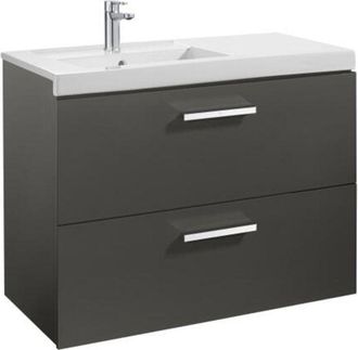 Roca Conjunto Mueble Prisma 2 Cajones 900 Izquierda Gris Anterior.-roca: Dise&ntilde;o, Innovaci&oacute;n Y Calidad
