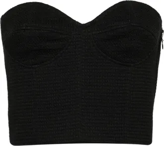 Forte_Forte sweetheart cropped top - women - Cotton - II - Black