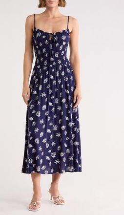 Blu Pepper Shell Print Midi Sundress in Navy at Nordstrom Rack, Size Medium