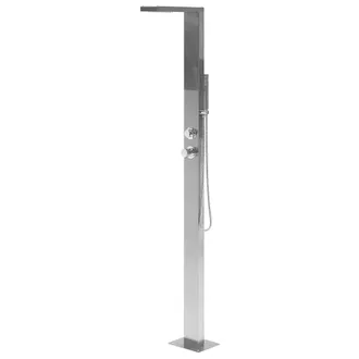 Beliani Ducha Para Jard&iacute;n Moderna Con Mezclador Y Alcachofa Pvc Exterior Plateado Lotzorai