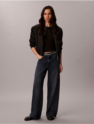 Calvin Klein Jeans Calvin Klein Womens Twisted Seam Low Rise Baggy Jeans - Blue - 25W x 31L