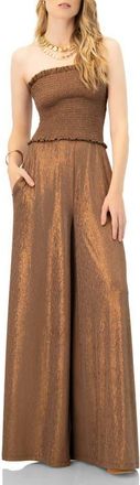 Ivonne Strapless Wide-Leg Jumpsuit in Copper at Nordstrom, Size Medium