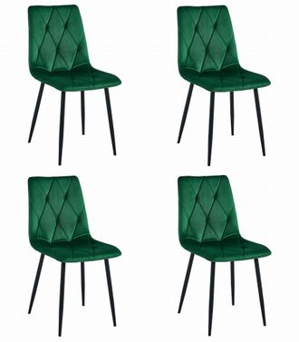 OEM Silla Libra - Terciopelo Verde Oscuro / Patas Negras X 4