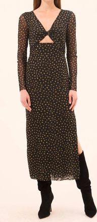 Misa Tamar Dress In Golden Polka Dot