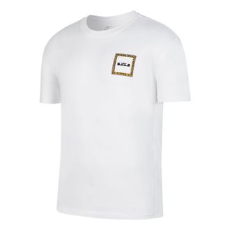 Nike Back Stripe Pattern Printing Basketball Round Neck Casual Short Sleeve White DQ1882-100
