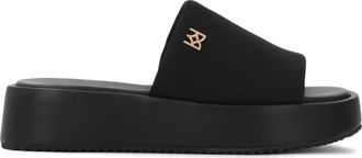 Kazar Fabric Slides - Dames - Sandalen - Zwart - 38 EU - Leer - Schoenen