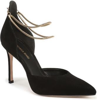 Veronica Beard Leandra Ankle Strap Pump in Black at Nordstrom, Size 5.5