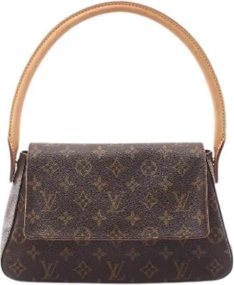 Louis Vuitton Pre-owned Mini Looping Monogram Coated Canvas Handbag - Dames - Vintage Schoudertas - Bruin - ONE Size - Leer - Vintage