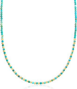 Canaria Canaria 3-3.5mm Turquoise and 10kt Yellow Gold Bead Necklace