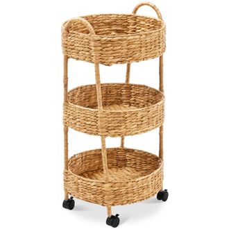 Best Choice Products 3-Tier Round Rolling Nursery Caddy w/Wheels, Utility Cart for Storage Organization