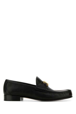 Valentino Garavani Black Leather Loafers