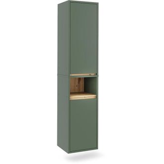 Vicco Armadio per il bagno Viola, Verde/Artigianale, 38 x 170 cm con 2 porte, Vicco