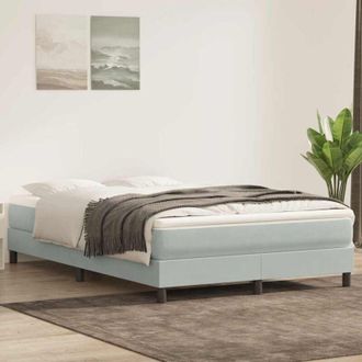 vidaXL Cama Box Spring Con Colch&oacute;n Terciopelo Gris Claro 160x210 Cm Vidaxl