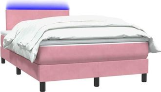 vidaXL Cama Box Spring Con Colch&oacute;n Terciopelo Rosa 120x220 Cm Vidaxl