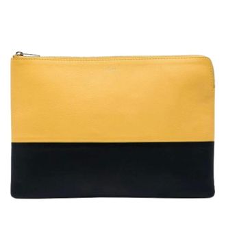 Celine Pre-owned Vintage Clutch - Dames - Pre-owned - Geel - Maat: ONE Size Leer