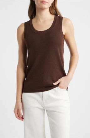 Anne Klein Scoop Neck Tank in Dark Chocolate at Nordstrom, Size X-Large