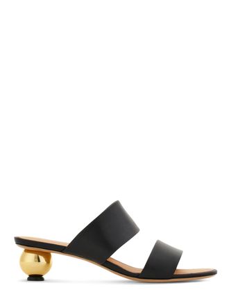 Ferragamo Sculptural Black Goat Leather Sandals