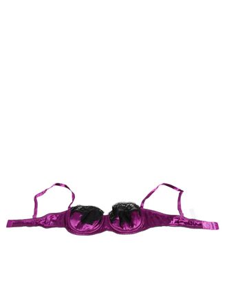 Dolce & Gabbana Purple Silk Underwired Balconette Bra Underwear Elastane Clothing